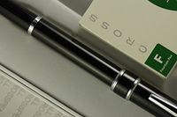 Cross Classic Startford, Century II Silhouette, Black Lacquer and Cross Signature Mid Band Medium Point Fountain Pen