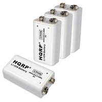 HQRP 4-Pack 9V Advanced Li-ion Battery 9 Volt 400mAh High Capacity Low Self-Discharge Lithium-ion Rechargeable Plus HQRP Coaster