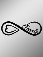 Family Infinity Vinyl Decal Sticker | Cars Trunks Vans SUVs Laptops Windows Walls Cups | Black | 7 X 2.5 | KCD2155