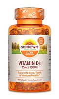 Vitamin D3 by Sundown, Immnue Support & Bone & Teeth Health, 1000iu D3, Gluten Free, Dairy Free, 400 Softgels