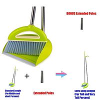 Jingyuan Dustpan and Brush Extra Long Handle Broom and Dustpan,37 inches 47 Inches Handle Broom Set- Broom Dustpan Set for Home Lobby Shop Upright Broom Combo for Schools Church Broom with Handle