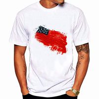 FRENDLY Mens US Flag T-Shirt Muscle Build Tactical Tee American Patriotic Tercel Tee Summer Fashion New Blouse