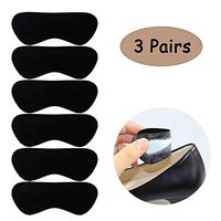 Leather High Heel Insert Pads Grips Liner f for Shoes That are Too Big for Women Men, Anti Slip Blister, 3 Pairs (Black)