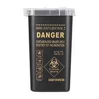 Sharps Container Biohazard Needle Disposal Container Sharps Disposal Container Plastic Disposable Blade Cutter Tattoo Needle Container Collector Waste Box Needle Destruction(black)