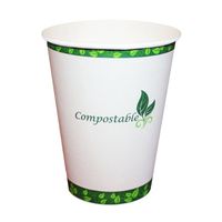 eco Kloud 12 oz Compostable Hot Paper Cups with PLA Lining (Pack of 1000)