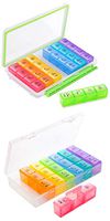 BUG HULL Pill Organizer 3 Times a Day and Pill Case 4 Times a Day