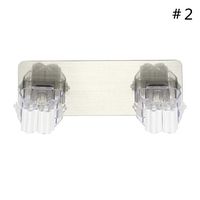 Binglinghua Fashion Convenient Wall Mounted Mop Organizer Holder Brush Broom Hanger Storage Rack Kitchen Tool Bathroom Storage Hooks (Double)