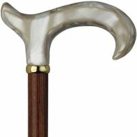 Ladies Derby Cane Cherry Shaft, Pearly Lucite Handle  -Affordable Gift! Item #DHAR-9783500