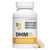 DHM with NAC - 300mg N-Acetyl-Cysteine, 350mg Dihydromyricetin x 60 Capsule - Max Strength WelEssentials Supplement - for Hangovers, Morning Recovery, Liver Support