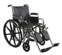 Wheelchair, 300lb, 18 In Seat, Silver/Black