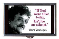 Kurt Vonnegut God Would Be an Atheist Decorative Pill Box