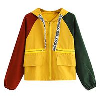 HNTDG Women Corduroy Lightweight Windbreaker Patchwork Zipper Hooded Sport Jacket Coat Outerwear Oversize Jacket Orange