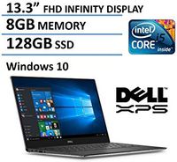 2016 Dell XPS 13 High Performance Laptop with 13.3" FHD IPS Infinity Borderless Display, Intel Core i5-6200U Processor, 8GB RAM, 128GB SSD, 11 hours battery life, Backlit Keyboard, Windows 10