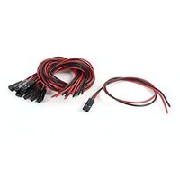 Water & Wood 10 Pcs Black Red 2P Female Connector Single Head Jumper Cable 10-inch