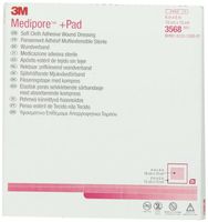 3M 3568 Medipore Plus Pad Soft Cloth Adhesive Wound Dressing, 25 Pads Per Pack