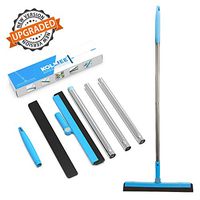 KOLLIEE Floor Squeegee Adjustable Professional Water Squeegee Foam With 50" Handle for Garage Tile Shower Hair Floor Wiper