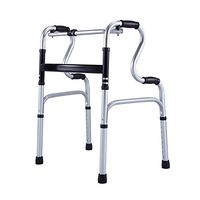XINGZHE XZ Old Man Driving Walker, Aluminum Alloy Disabled Four-Legged Walking Stick with Wheels Luxury Adjustable Height, Carrying Capacity 100kg Lightweight Walking Frame (Color : B)
