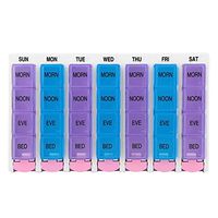 Semme Pill Box, Weekly Travel Medicine Organiser 7 Days with 28 Compartments Large Capacity for Medicines Supplements