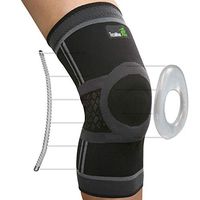 TechWare Pro Knee Compression Sleeve - Knee Brace for Men & Women with Side Stabilizers & Patella Gel Pads for Knee Support. Meniscus Tear, Arthritis, Joint Pain Relief. 5 Sizes. Single Pack