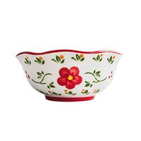 AXZHYX Bowl Ceramic Tableware European-Style Hand-Painted Fruit Salad Dish Living Room Home Dessert Mixing Microwave Bowl 12.8x5.8cm Hotel Tableware Home Noodles Boiled Fish Soup Bowl