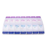 Encell Weekly AM PM Pill Organizer Portable Travel Button Pill Vitamin Box Case