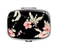 Pill Box Decorative Box Pill Case with Gift Box, Vintage Flowers Pill Organizer Medicine Case, Pill Box for Pocket or Purse