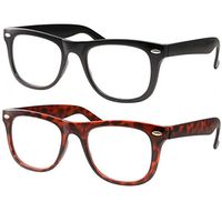 2 Pack High Magnification Reading Glasses Strong Power Readers - 4.00-6.00 Black and Tortoise /+5.00