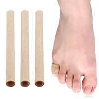 Skyfoot’s Open Toe Tubes Fabric Lined with Silicone Gel Toe Sleeves Protectors to Prevent Toe Pressure Pain, Blister, Corn, Hammer toe - 3 Pack (Small 1/2" Diameter)