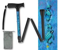Foldable Walking Cane Collapsible Lightweight Soft Grip Sea Turtles Pattern Travel BFunkyMoblity