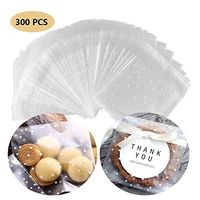 300 Pcs White Polka Dot Self Adhesive Bag Cellophane Treat Bags Self-adhesive Sealing Treat Bags Treat Bags OPP Plastic Bag for Bakery, Candy, Soap, Cookie (4"x6")