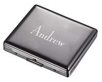 Personalized Visol Gilmore Gunmetal Cigarette Case for Regular Cigarettes with Free Laser Engraving ([C] Text)