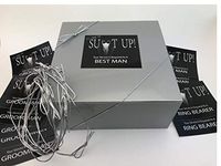 Groomsmen Proposal Gift Boxes Set of 10 Empty 8x8x3.5 Boxes with 14 Labels to Ask 10 Groomsmen, 2 Best Men and 2 Ring Bearers with 10 Silver String Loops. (Silver)