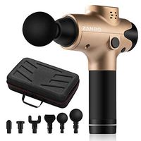 ZANBO Massage Gun, Athletes Portable Deep Tissue Percussion Muscle Massager Gun, Handheld Muscle Massage for Sore Muscle and Stiffness 6 Heads with 20 Speed Level Quiet Brushless Motor (Gold)