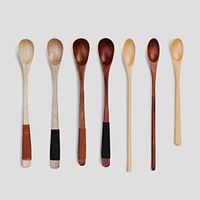 Wooden spoon/ coffee spoon/ stir spoon/wooden spoon/dessert ice cream spoon/honey spoon,set of 7-A