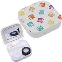 Portable Contact Lens Case Box Travel Kit Mirror + Bottle + Tweezers Container Holder [ Photo Camera Colorful Flat ]