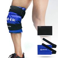 WORLD-BIO Knee Ice Gel Pack Wrap for Injuries, Reusable Cold Hot Therapy for Leg Thigh Shin Elbow Pain, 2 Elastic Neoprene Straps & Medical Freezable Compression Pad Support for Post Surgery Recovery