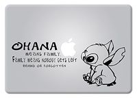 FocEnterprises® STITCH QUOTE OHANA FAMILY LILO & STITCH APPLE VINYL DECAL STICKER FOR MACBOOK / NOTEBOOK / LAPTOP / BUMPER / CAR / WINDOW / WALL