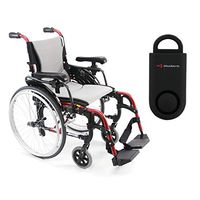 Karman S-Ergo 305 Ultra Lightweight Ergonomic Wheelchair | Adjustable Seat Height | Seat Size 18" X 17" | Frame Color Rose Red & Free 130 dB Black Personal Safety Alarm/Siren!