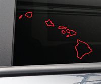 Hawaii Vinyl Decal Laptop Car Truck Bumper Window Sticker, 5" x 8", Red