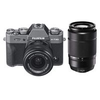 Fujifilm X-T30 Mirrorless Camera with XC 15-45mm f/3.5-5.6 OIS PZ Lens, Charcoal Silver - with Fujifilm XC 50-230mm (76-350mm) F4.5-6.7 OIS II Lens, Black