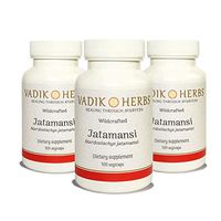 Certified Organic Vadik Herbs Jatamansi (Nardostachys jatamansi) Powder 3 Bottles Capsules | Helps to Maintain Healthy Nervous System and Optimal Brain Functions