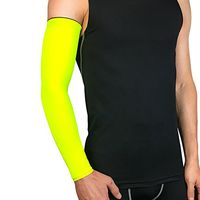 Meteora UV Protection Compression & Cooling Arm Sleeves For Men Women Kids Cycling/Golf/Basketball/ Other Sports,Tattoo Cover (1 Pair) (Green, LX)