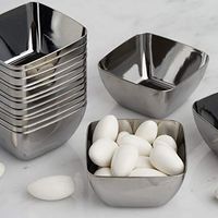 BalsaCircle 90 pcs 2 oz Silver Plastic Mini Bowls - Disposable Wedding Party Catering Tableware