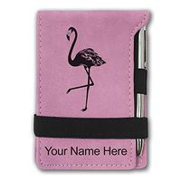 Mini Notepad, Flamingo, Personalized Engraving Included (Pink)