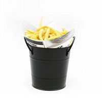 YUPHOO Mini Metal Bucket French Fries Icing Black Pails 6 Pack