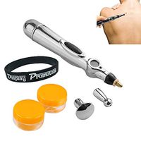 Electronic Acupuncture Pen with 3 Different Heads, Electric Meridian Energy Body Massager Pain Relief Therapy Instrument
