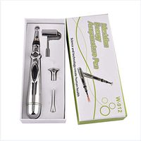 GEEFSU-5 in 1 Electronic Acupuncture Pen Meridian Energy Pen Stimulator Heal Massager Pain Relief Therapy Massager with 5 Massage Heads