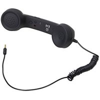 Retro Radiation-Proof Phone Handset Adjustable Tone Cell Phone Receiver Microphone Earphone 3.5 MM Socket for Android/iOS Mobile Phone (Black)