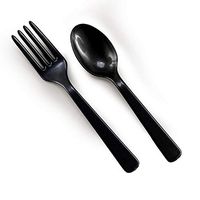 Forks & Spoons - Black (8 Each)