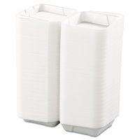 Boardwalk BWK 0107 White Color Medium 1 Compartment Snap-It Foam Hinged Carryout Container